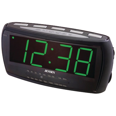 Jensen® JCR-208 AM/FM Alarm Clock Radio With 1.8 Green LED Display