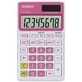 Casio SL300VC Wallet 8-Digit Battery/Solar Powered Basic Calculator, Pink/White (CIOSLVCPKSIH)