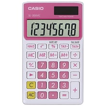 Casio SL300VC Wallet 8-Digit Battery/Solar Powered Basic Calculator, Pink/White (CIOSLVCPKSIH)