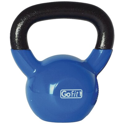 Gofit GF-KBELL20 Vinyl-Dipped Blue Kettlebell With Training DVD; Blue