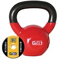 Gofit GF-KBELL15 Vinyl-Dipped Red Kettelbell And Iron Core Training DVD; Red