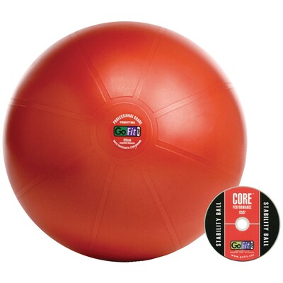 Gofit GF-55PRO Professional Stability 55 Cm Ball And Core Performance Training DVD; Dark Red