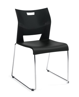 Global® Duet Fabric Armless Stack Chair, Platinum