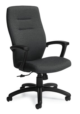Global Synopsis Urban Fabric High Back Tilter Chair, Black Coal