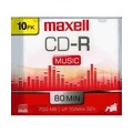Maxell 700MB 40X Gold CD-R; Slim Jewel Case, 10/Pack