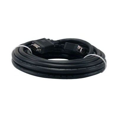 QVS® 25 Premium VGA HD15 Male to Male Triple Shielded Cable; Black