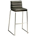 Pastel Dominica 26 Leather Counter Stool With Walnut Veneer Back, Black