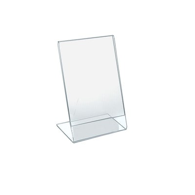 Azar Vertical Slanted Sign Holder, 8 1/2 x 5 1/2, Clear Acrylic, 10/Pack