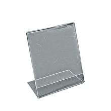 Azar Acrylic Vertical Slanted L-Shape Sign Holder, 6 x 4, 10/Pack (112726)