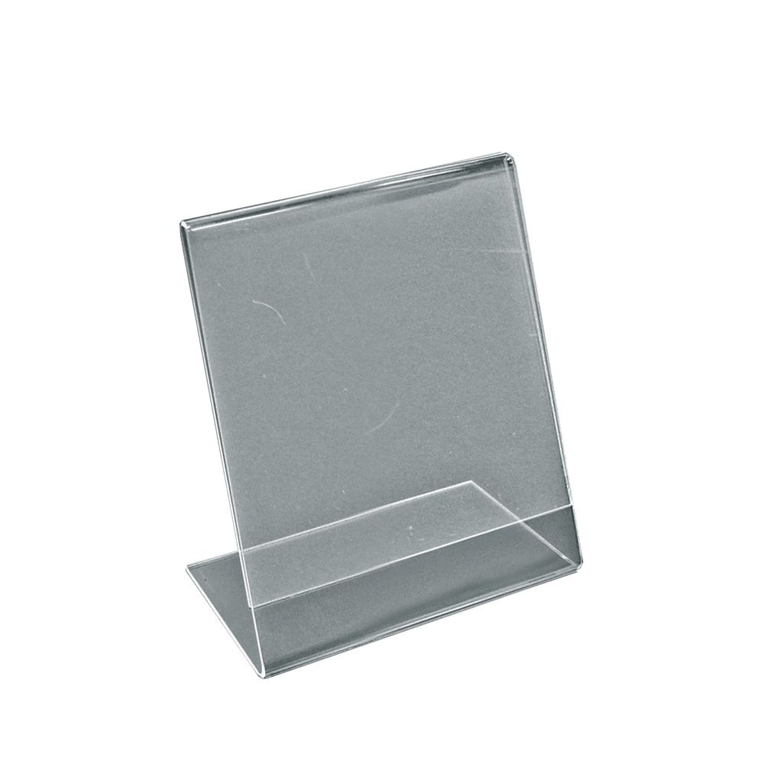 Azar Acrylic Vertical Slanted L-Shape Sign Holder, 6 x 4, 10/Pack (112726)