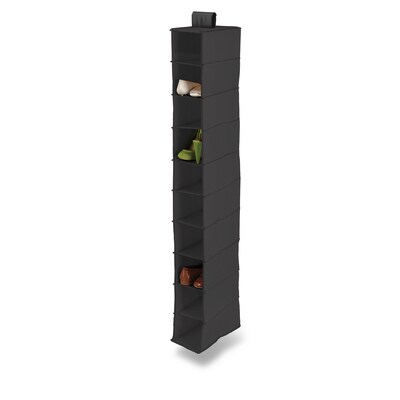 Honey-Can-Do® 10 Shelf Hanging Vertical Closet Organizer, Black (SFT-91247)