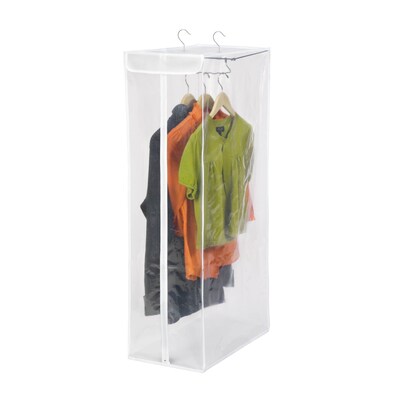 Honey Can Do® Short Hanging Storage Closet, White/Clear