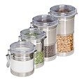 Honey Can Do® Stainless Steel and Acrylic Canister Containers, Clear/Chrome