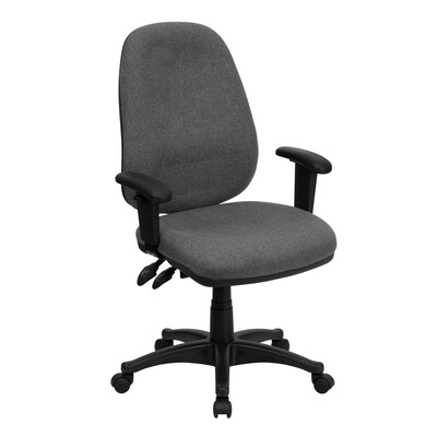 Flash Furniture High Back Fabric Ergonomic Computer Chairs With Height Adjustable Arms