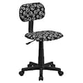 Flash Furniture Fabric Peace Sign Printed Computer Chair, Black and White