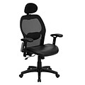 Flash Furniture High-Back Italian Leather Executive Chair, Adjustable Arms, Black