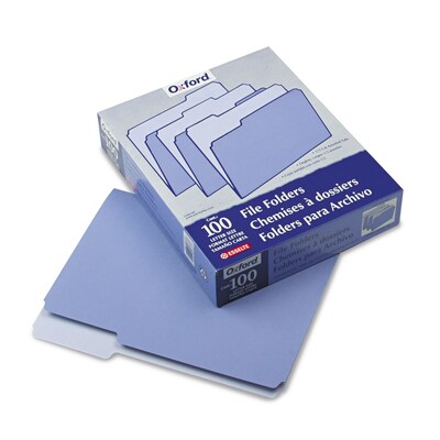 Oxford Reinforced File Folder, 1/3-Cut Tab, Letter Size, Lavender, 100/Box (152 1/3 LAV)