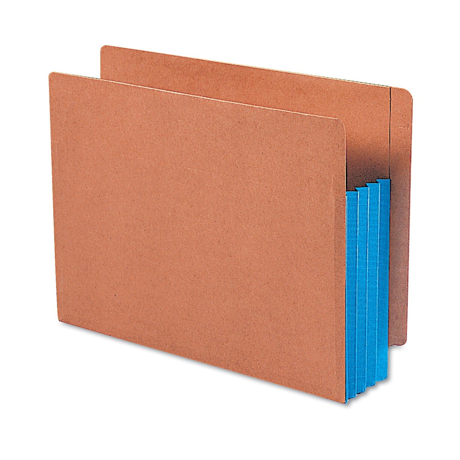 Smead 30% Recycled Reinforced File Pocket, 3 1/2 Expansion, Letter Size, Blue, 10/Box (ETT1525EBE)