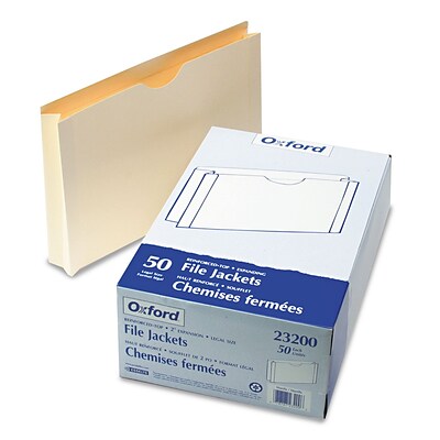Pendaflex 10% Recycled Reinforced File Jacket, 2 Expansion, Legal Size, Manila, 50/Box (23200)