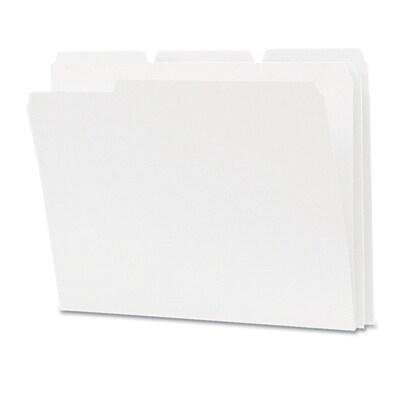 Smead® Letter 1/3 Cut Two Ply File Folder w/ 3/4 Expansion, White, 100/Pack