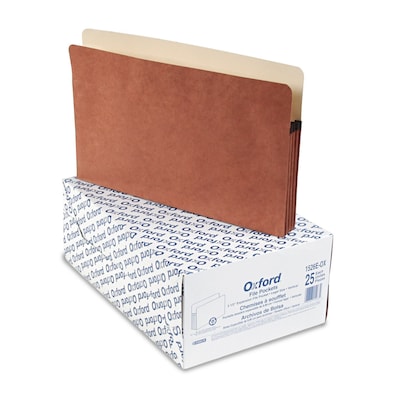 Pendaflex 30% Recycled Reinforced File Pocket, 3 1/2 Expansion, Legal Size, Brown, 25/Box (1526EOX)