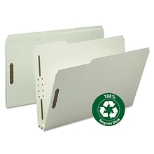 Smead 100% Recycled Heavy Duty Pressboard Classification Folder, 2 Expansion, Legal Size, Gray/Gree