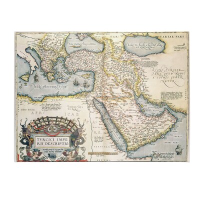 Trademark Fine Art Abraham Ortelius Map of the Middle East 1570 Canvas Art 35x47 Inches