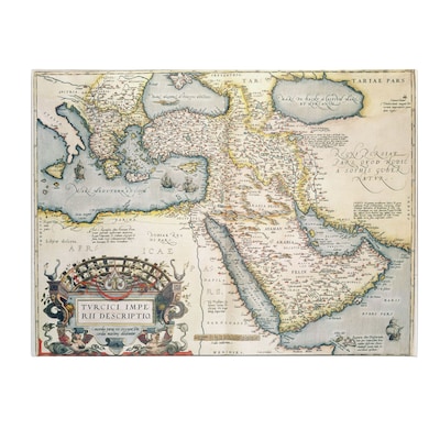 Trademark Fine Art Abraham Ortelius Map of the Middle East 1570 Canvas Art 35x47 Inches