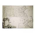 Trademark Fine Art Map of the State of Massachusetts 1801 Canvas Art 16x24 Inches