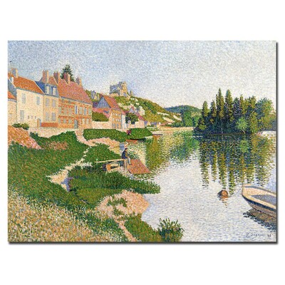 Trademark Fine Art Paul Signac River Bank, Petit-Andely, 1886 Canvas Art 18x24 Inches