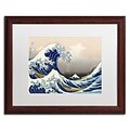 Katsushika Hokusai The Great Kanagawa Wave Matted Framed A - 16x20 Inches - Wood Frame