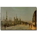 Trademark Fine Art John Grimshaw Hull Docks by Night Canvas Art 30x47 Inches