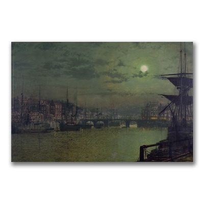 Trademark Fine Art John Grimshaw Baiting the Lines Whitby Canvas Art 22x32 Inches