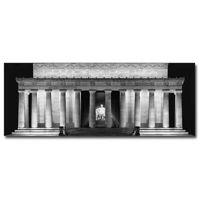 Trademark Fine Art Gregory Ohanlon Lincoln Memorial-Night Canvas Art 14x32 Inches