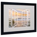 Joval Elongated Window Framed Matted Art - 11x14 Inches - Wood Frame