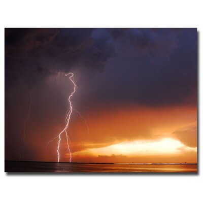 Trademark Fine Art Kurt Shaffer Lightning Sunset IV Canvas Art 24x32 Inches