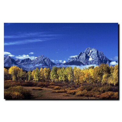 Trademark Fine Art Autumn Tetons by Kurt Shaffer-Gallery Wrapped Canvas 24x32 Inches