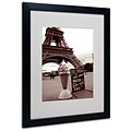 Kathy Yates Eiffel Tower Ice Cream Cone 2 Matted Framed - 11x14 Inches - Wood Frame
