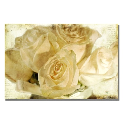 Trademark Fine Art Lois Bryan White Roses Canvas Art 22x32 Inches