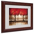 Rio Parade of Red Trees Matted Framed Art - 11x14 Inches - Wood Frame