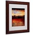 Michelle Calkins Red Skies at Night Matted Framed Art - 11x14 Inches - Wood Frame