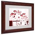 Miguel Paredes Red Orchids Matted Framed Art - 11x14 Inches - Wood Frame