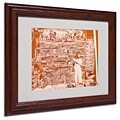 Miguel Paredes Lil Italy III Matted Framed Art - 11x14 Inches - Wood Frame