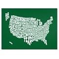 Trademark Fine Art Michael Tompsett FOREST-USA States Text Map Canvas Art 22x32 Inches