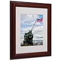 CATeyes Marine Corps Memorial 2 Matted Framed Art - 11x14 Inches - Wood Frame