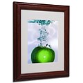 Roderick Stevens Apple Splash II Framed Matted Art - 11x14 Inches - Wood Frame