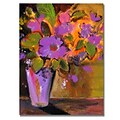 Trademark Fine Art Shelia Golden Purple Magenta Flowers Canvas Art 35x47 Inches