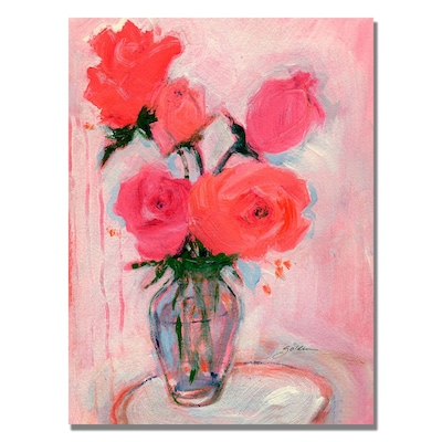 Trademark Fine Art Shelia Golden Roses Canvas Art 35x47 Inches