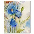 Trademark Fine Art Sheila Golden Magical Blue Poppy Canvas Art 14x19 Inches