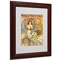 Alphonse Mucha Monaco-Monte Carlo Matted Framed Art - 11x14 Inches - Wood Frame